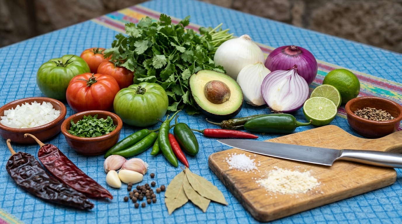 La verdadera escuela de sabores - Tacos Doña Loren Ingredientes frescos y auténticos de la gastronomía tradicional mexicana en Tacos Doña Loren, Cáceres
