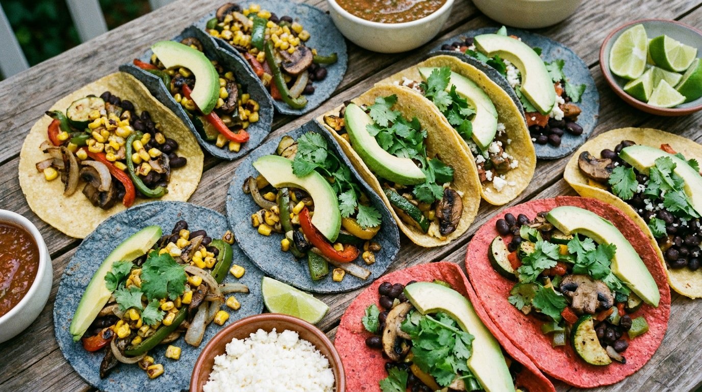 Comida Mexicana Vegetariana en Cáceres Variedad de tacos vegetarianos y veganos artesanales en Tacos Doña Loren Cáceres